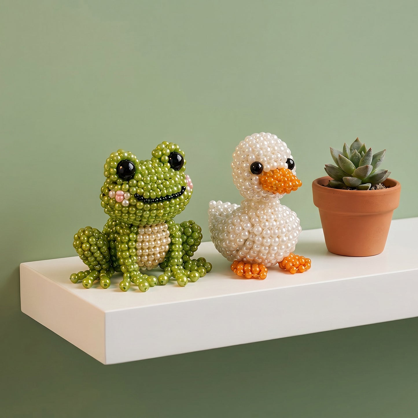 Pond Friends DIY 3D Animals Bead Embroidery Kits Complete Accessories Cute Bead Craft Animal Set for Crafting Enthusiasts Girls Women Teens Adults