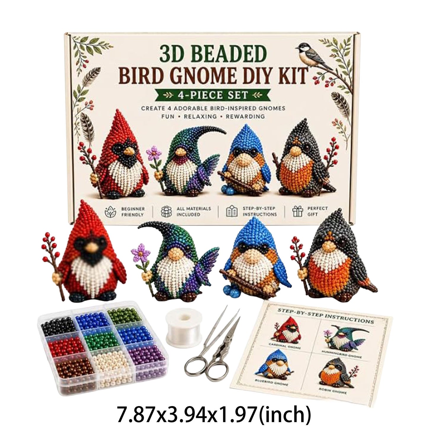 Handmade Bead Art Mosaic Kit with Full Materials & Instructions Creative DIY Decoration Beginner-Friendly for Hand Embroidery Craft Enthusiasts & Decoration (B)