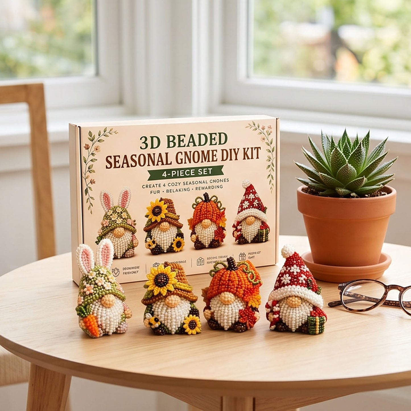 Handmade Bead Art Mosaic Kit with Full Materials & Instructions Creative DIY Decoration Beginner-Friendly for Hand Embroidery Craft Enthusiasts & Decoration (C)
