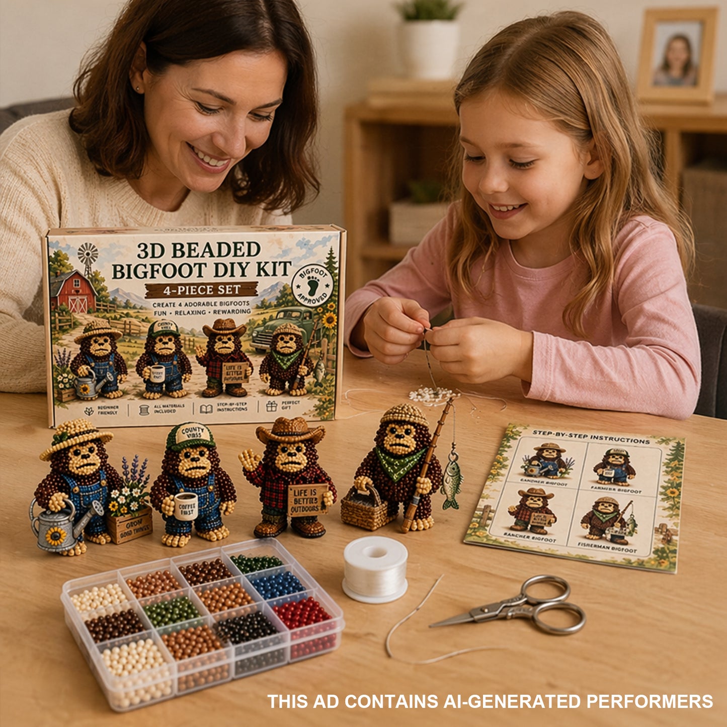 DIY 3D Animals Bead Embroidery Kits Complete Accessories Bead Embroidery Set Cute Bead Craft Animal Set for Crafting Enthusiasts Girls Women Teens Adults (Gardener)