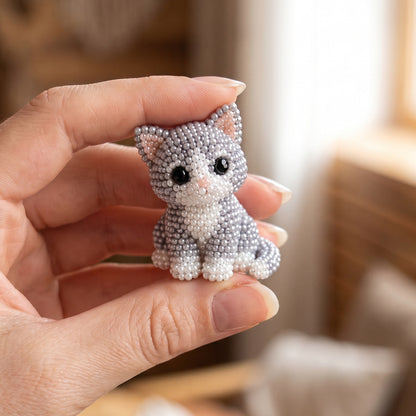 DIY 3D Animals Bead Embroidery Kits with Colorful Beads Bead Embroidery Set Cute Bead Craft Animal Set for Crafting Enthusiasts Girls Women Teens Adults (B)