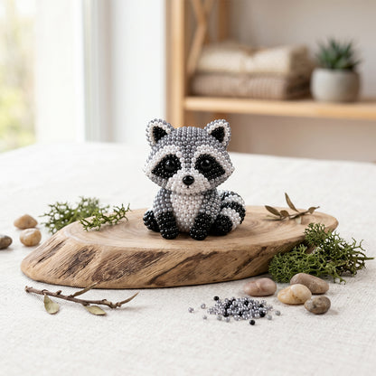 DIY 3D Animals Bead Embroidery Kits with Colorful Beads Bead Embroidery Set Cute Bead Craft Animal Set for Crafting Enthusiasts Girls Women Teens Adults (C)