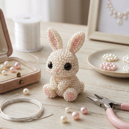 DIY 3D Animals Bead Embroidery Kits with Colorful Beads Bead Embroidery Set Cute Bead Craft Animal Set for Crafting Enthusiasts Girls Women Teens Adults (D)