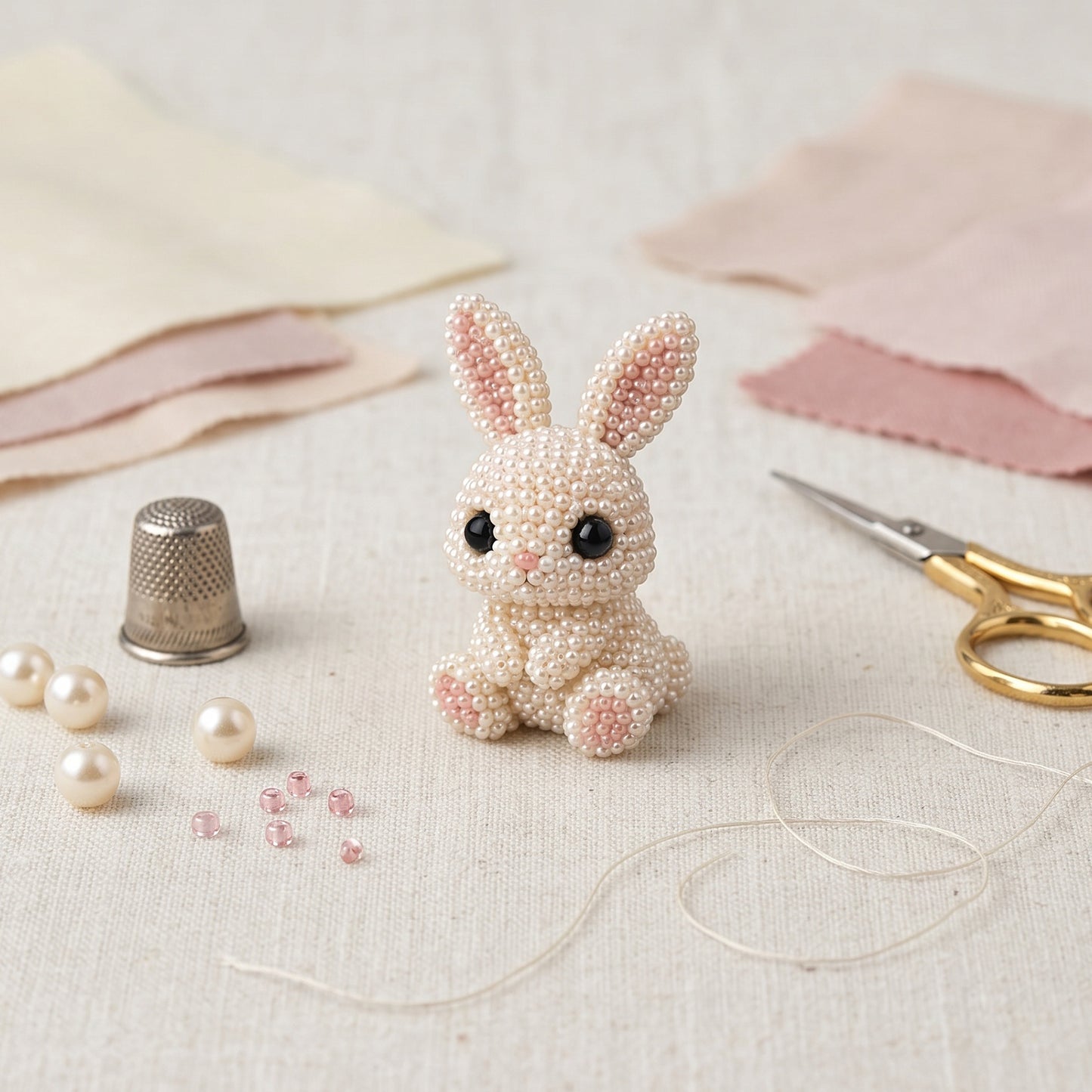 DIY 3D Animals Bead Embroidery Kits with Colorful Beads Bead Embroidery Set Cute Bead Craft Animal Set for Crafting Enthusiasts Girls Women Teens Adults (D)