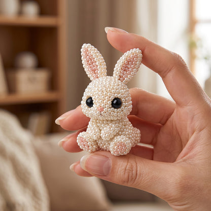 DIY 3D Animals Bead Embroidery Kits with Colorful Beads Bead Embroidery Set Cute Bead Craft Animal Set for Crafting Enthusiasts Girls Women Teens Adults (D)