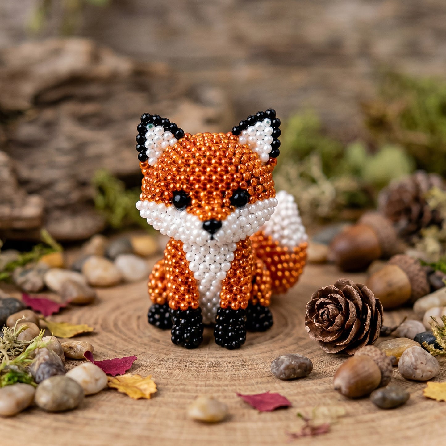 DIY 3D Animals Bead Embroidery Kits with Colorful Beads Bead Embroidery Set Cute Bead Craft Animal Set for Crafting Enthusiasts Girls Women Teens Adults (N)