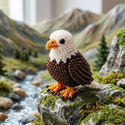 DIY 3D Animals Bead Embroidery Kits with Colorful Beads Bead Embroidery Set Cute Bead Craft Animal Set for Crafting Enthusiasts Girls Women Teens Adults (S)