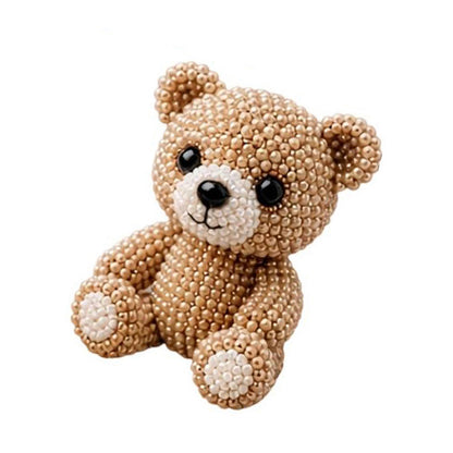 Cute 3D Animal Bead Craft Set with Colorful Beads & Instructions Animals Beadwork Crafts Kits Handmade Jewelry Art Beaded Kit for Beginners & Craft Enthusiasts (Bear)