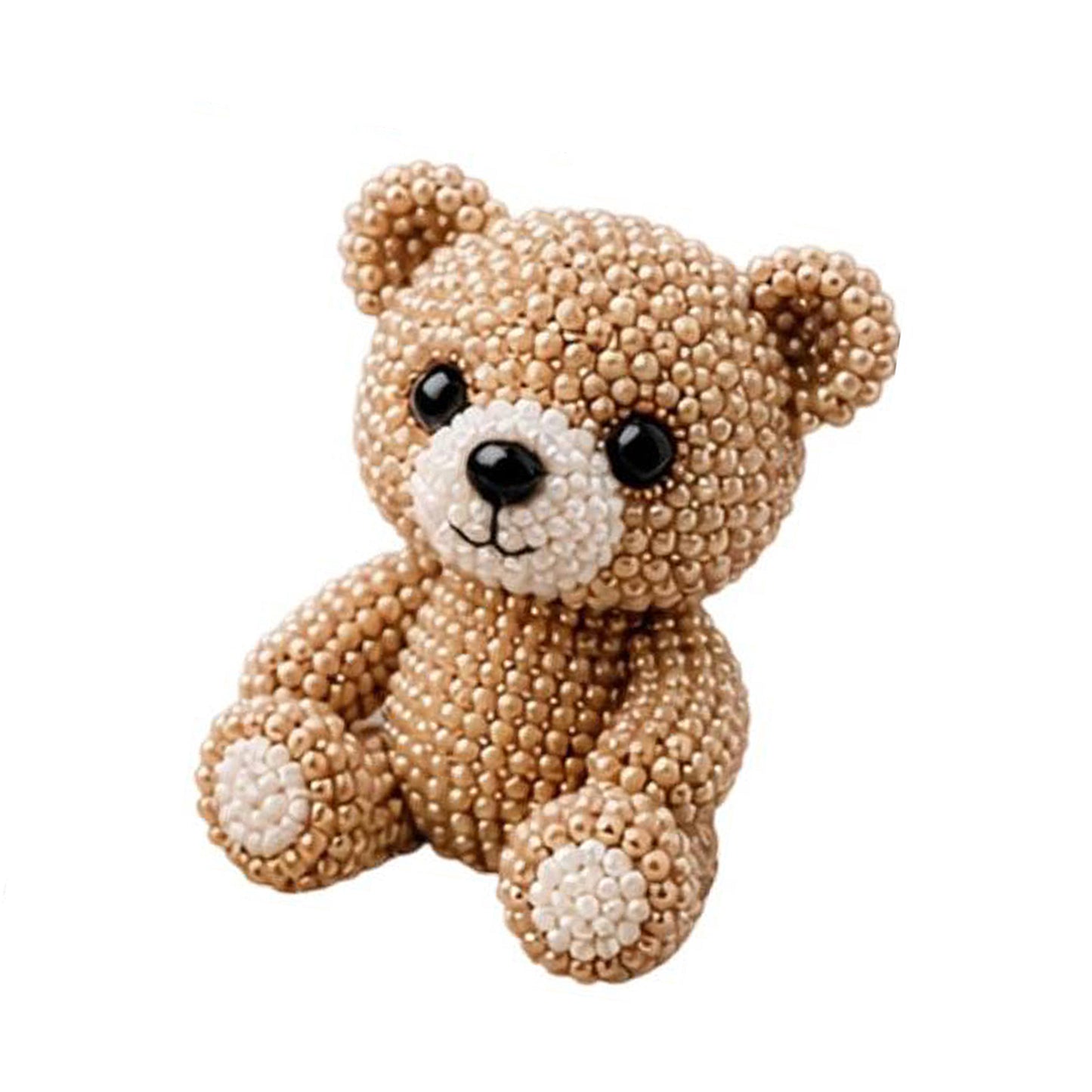 Cute 3D Animal Bead Craft Set with Colorful Beads & Instructions Animals Beadwork Crafts Kits Handmade Jewelry Art Beaded Kit for Beginners & Craft Enthusiasts (Bear)