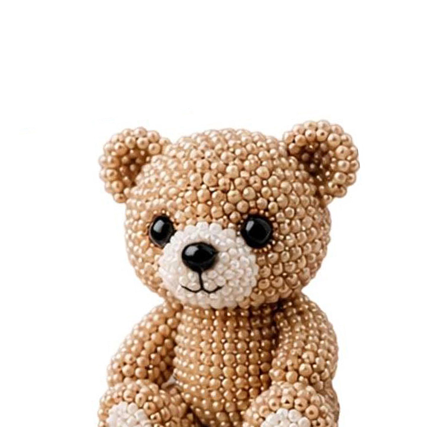 Cute 3D Animal Bead Craft Set with Colorful Beads & Instructions Animals Beadwork Crafts Kits Handmade Jewelry Art Beaded Kit for Beginners & Craft Enthusiasts (Bear)