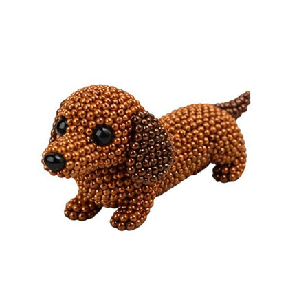 Cute 3D Animal Bead Craft Set with Colorful Beads & Instructions Animals Beadwork Crafts Kits Handmade Jewelry Art Beaded Kit for Beginners & Craft Enthusiasts (Dachshund)