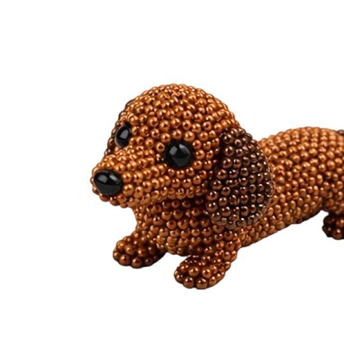 Cute 3D Animal Bead Craft Set with Colorful Beads & Instructions Animals Beadwork Crafts Kits Handmade Jewelry Art Beaded Kit for Beginners & Craft Enthusiasts (Dachshund)