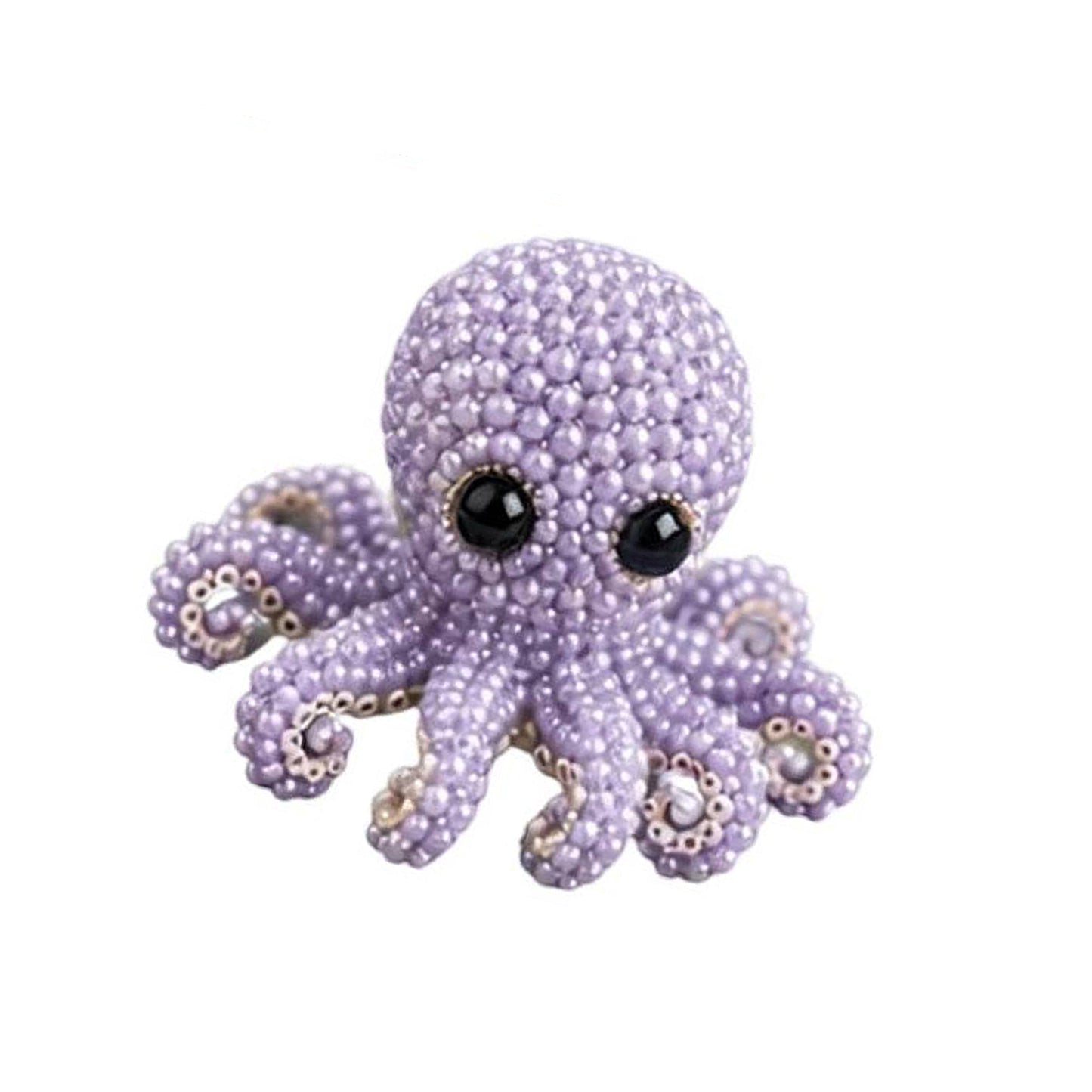 Cute 3D Animal Bead Craft Set with Colorful Beads & Instructions Animals Beadwork Crafts Kits Handmade Jewelry Art Beaded Kit for Beginners & Craft Enthusiasts (Octopus)