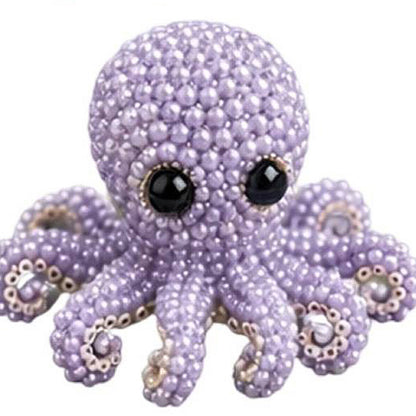 Cute 3D Animal Bead Craft Set with Colorful Beads & Instructions Animals Beadwork Crafts Kits Handmade Jewelry Art Beaded Kit for Beginners & Craft Enthusiasts (Octopus)