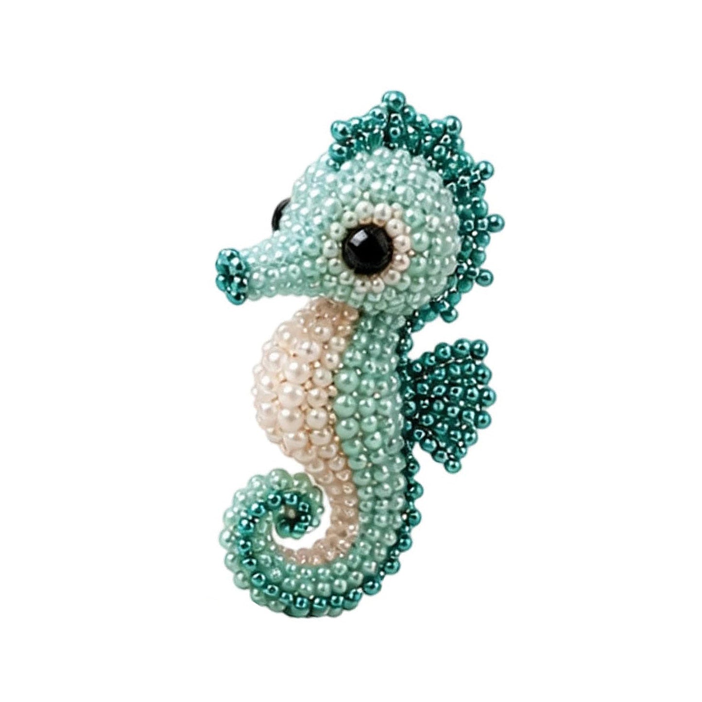 Cute 3D Animal Bead Craft Set with Colorful Beads & Instructions Animals Beadwork Crafts Kits Handmade Jewelry Art Beaded Kit for Beginners & Craft Enthusiasts (Seahorse)