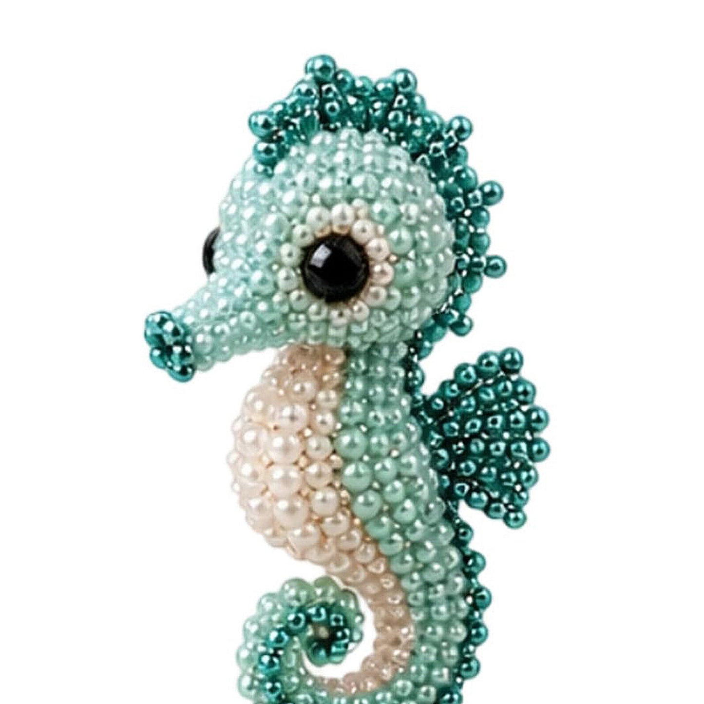 Cute 3D Animal Bead Craft Set with Colorful Beads & Instructions Animals Beadwork Crafts Kits Handmade Jewelry Art Beaded Kit for Beginners & Craft Enthusiasts (Seahorse)