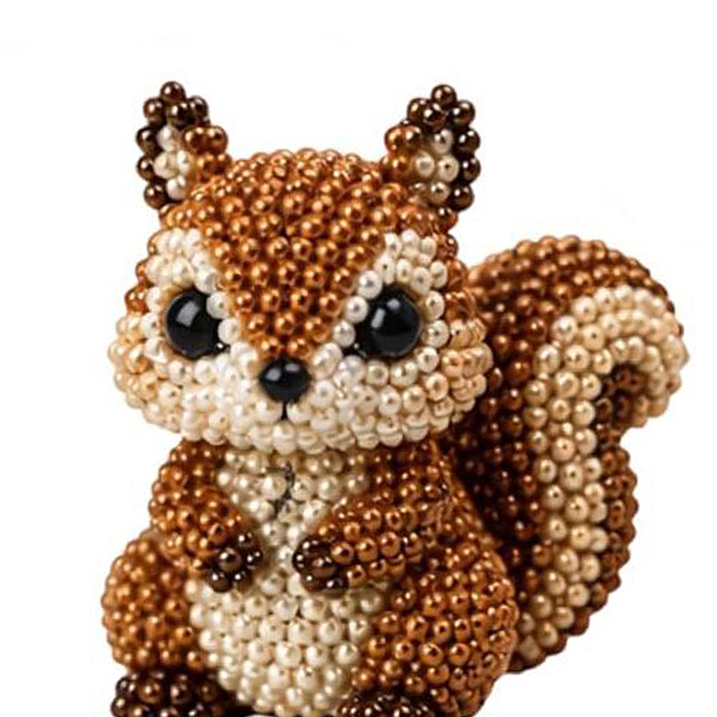 Cute 3D Animal Bead Craft Set with Colorful Beads & Instructions Animals Beadwork Crafts Kits Handmade Jewelry Art Beaded Kit for Beginners & Craft Enthusiasts (Squirrel)