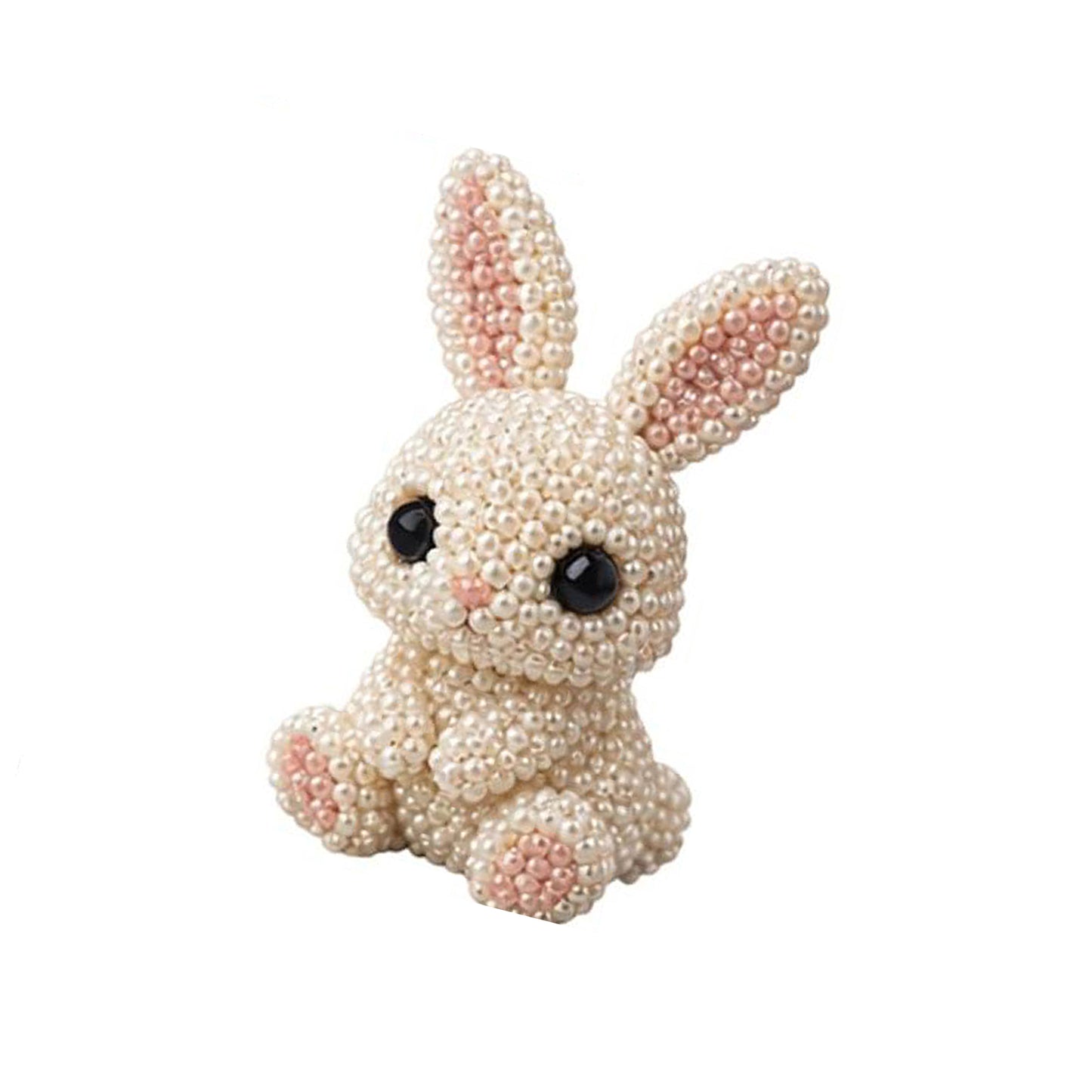 Cute 3D Animal Bead Craft Set with Colorful Beads & Instructions Animals Beadwork Crafts Kits Handmade Jewelry Art Beaded Kit for Beginners & Craft Enthusiasts (Rabbit)