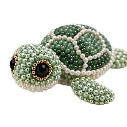 Cute 3D Animal Bead Craft Set with Colorful Beads & Instructions Animals Beadwork Crafts Kits Handmade Jewelry Art Beaded Kit for Beginners & Craft Enthusiasts (Turtle)