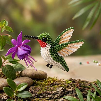Cute 3D Animal Bead Craft Set with Colorful Beads & Instructions Animals Beadwork Crafts Kits Handmade Jewelry Art Beaded Kit for Beginners & Craft Enthusiasts (Bird 2)