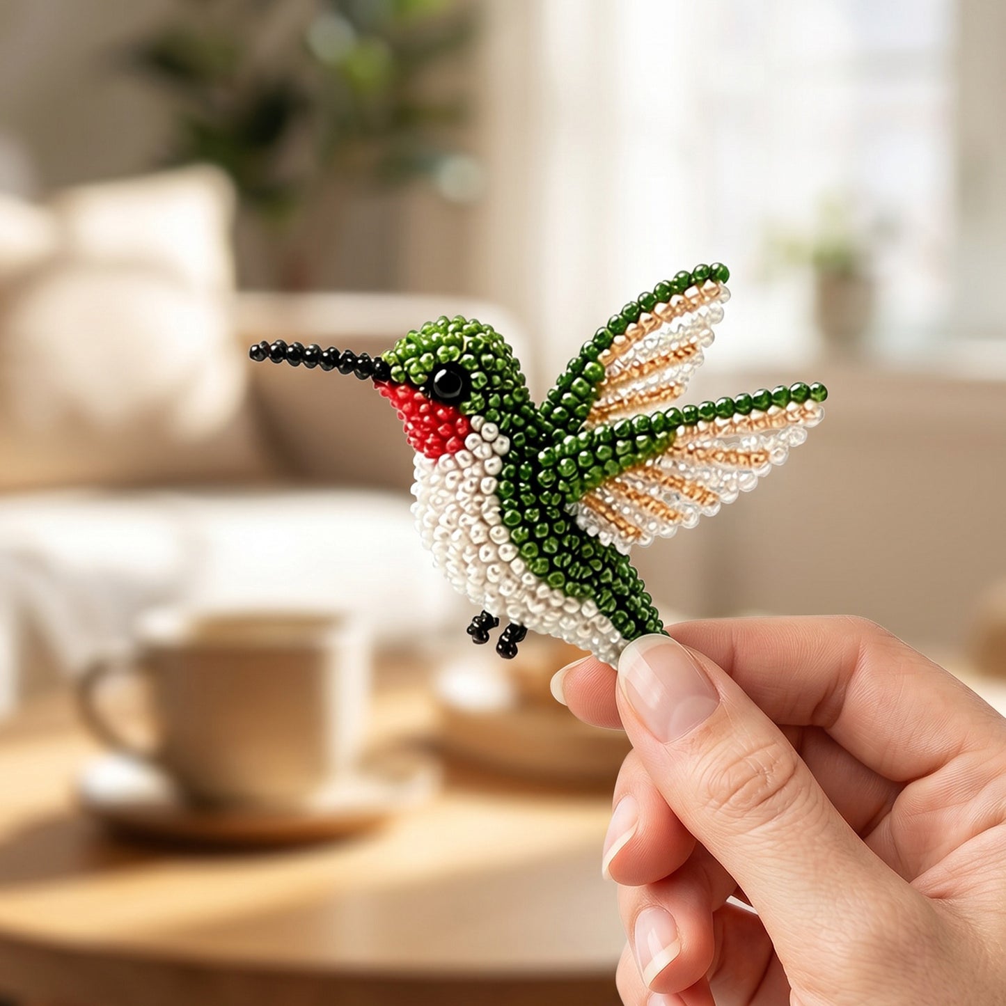Cute 3D Animal Bead Craft Set with Colorful Beads & Instructions Animals Beadwork Crafts Kits Handmade Jewelry Art Beaded Kit for Beginners & Craft Enthusiasts (Bird 2)