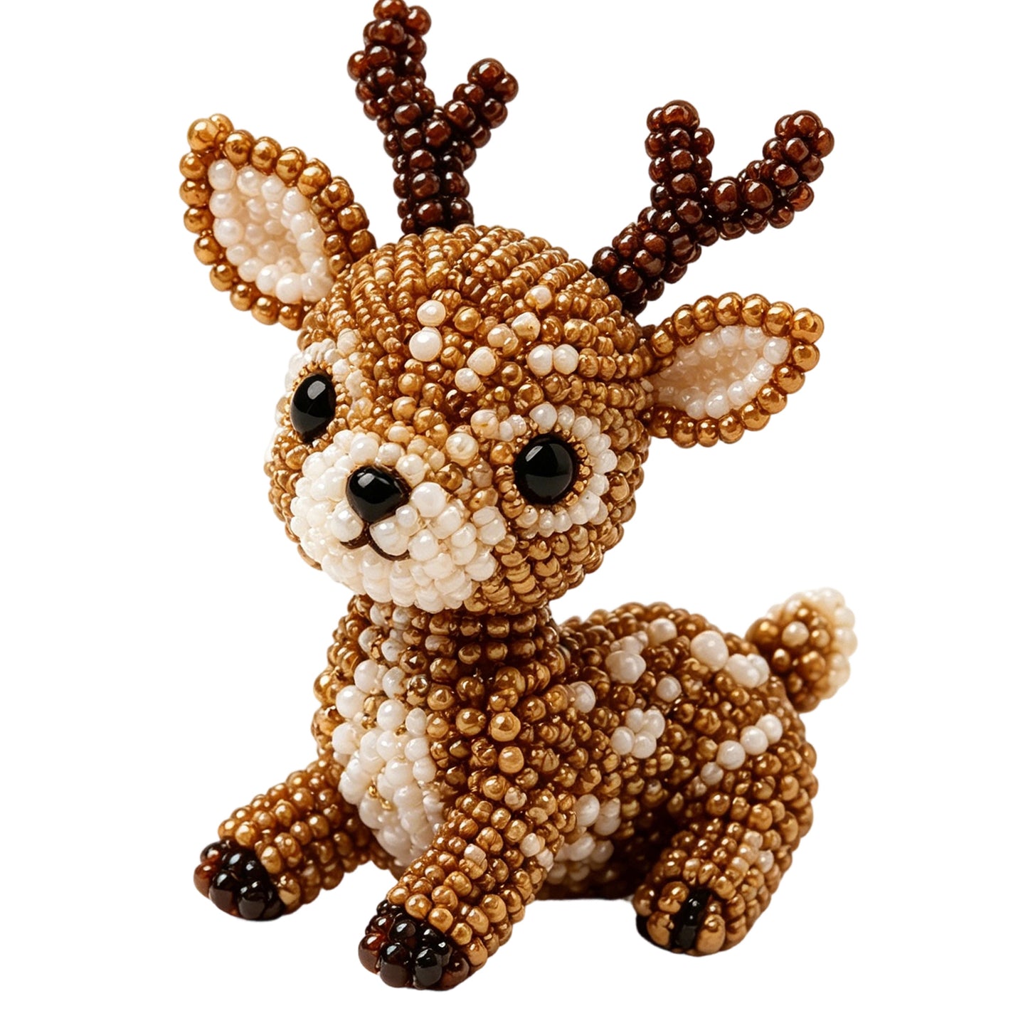 Cute 3D Animal Bead Craft Set with Colorful Beads & Instructions Animals Beadwork Crafts Kits Handmade Jewelry Art Beaded Kit for Beginners & Craft Enthusiasts (Elk)
