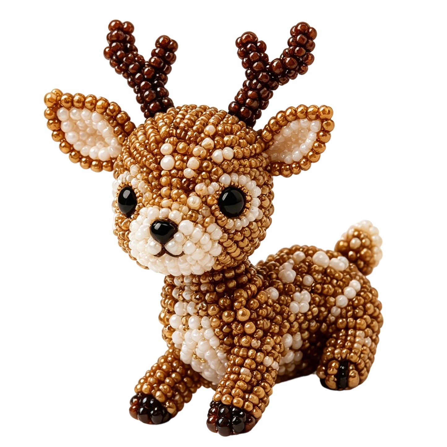 Cute 3D Animal Bead Craft Set with Colorful Beads & Instructions Animals Beadwork Crafts Kits Handmade Jewelry Art Beaded Kit for Beginners & Craft Enthusiasts (Elk)