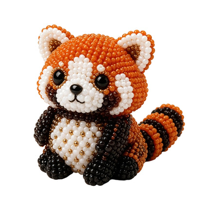 Cute 3D Animal Bead Craft Set with Colorful Beads & Instructions Animals Beadwork Crafts Kits Handmade Jewelry Art Beaded Kit for Beginners & Craft Enthusiasts (Raccoon)