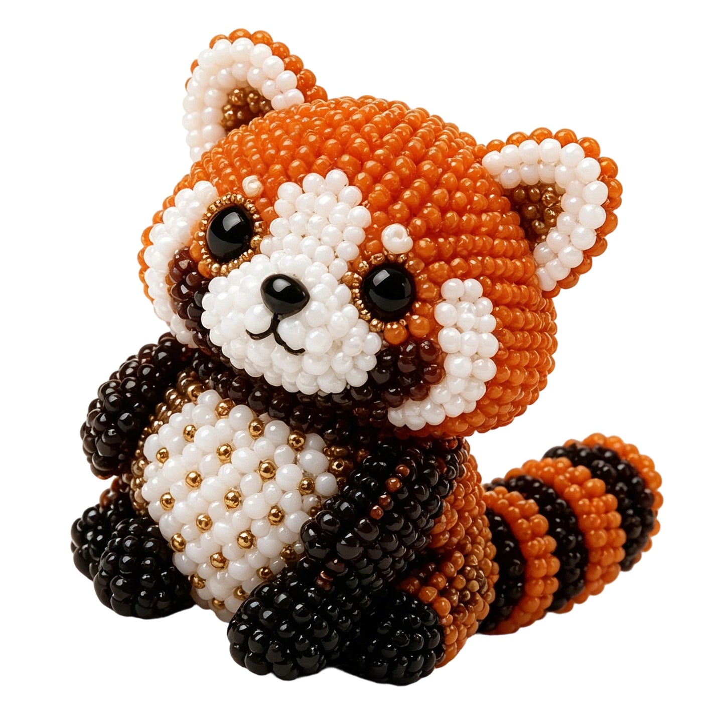Cute 3D Animal Bead Craft Set with Colorful Beads & Instructions Animals Beadwork Crafts Kits Handmade Jewelry Art Beaded Kit for Beginners & Craft Enthusiasts (Raccoon)