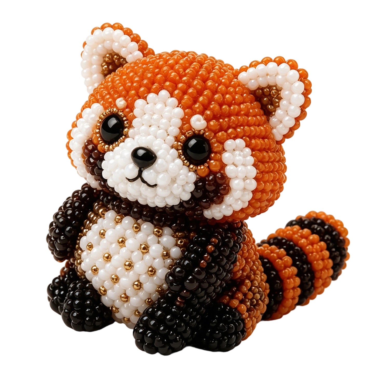 Cute 3D Animal Bead Craft Set with Colorful Beads & Instructions Animals Beadwork Crafts Kits Handmade Jewelry Art Beaded Kit for Beginners & Craft Enthusiasts (Raccoon)