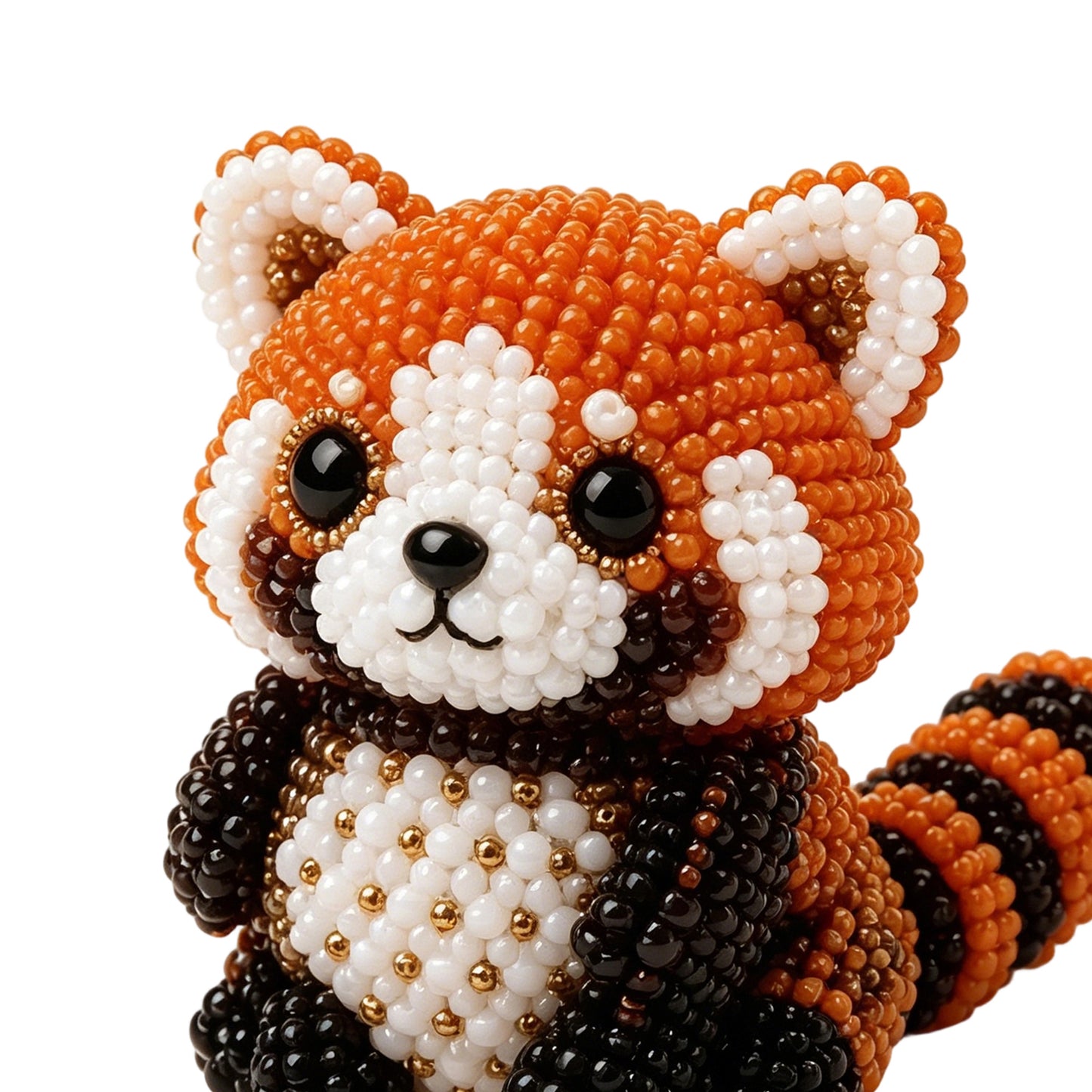 Cute 3D Animal Bead Craft Set with Colorful Beads & Instructions Animals Beadwork Crafts Kits Handmade Jewelry Art Beaded Kit for Beginners & Craft Enthusiasts (Raccoon)