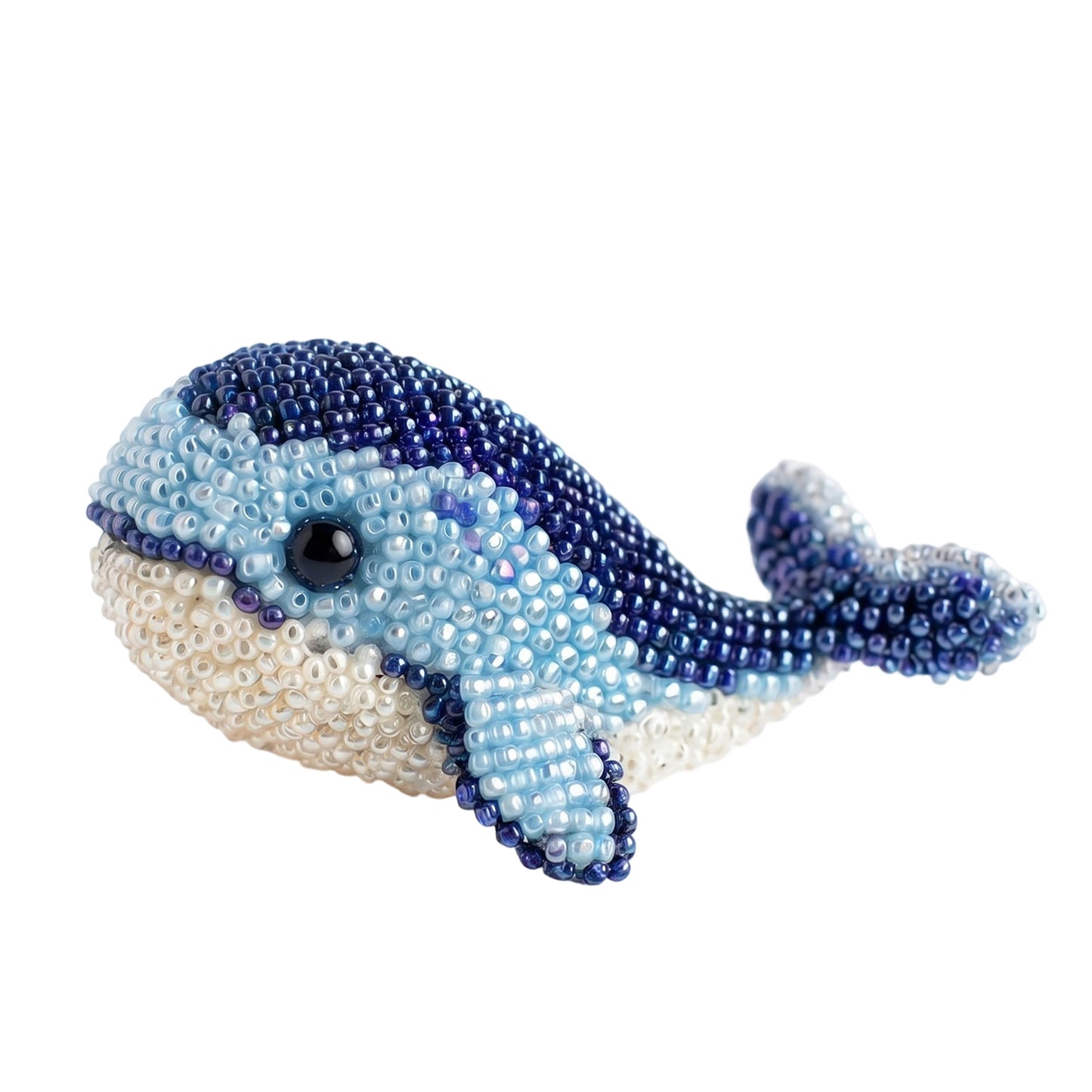 Cute 3D Animal Bead Craft Set with Colorful Beads & Instructions Animals Beadwork Crafts Kits Handmade Jewelry Art Beaded Kit for Beginners & Craft Enthusiasts (Dolphin)