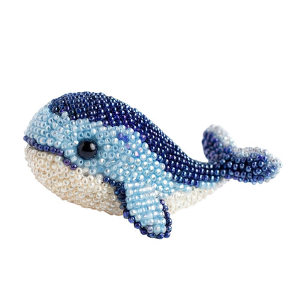 Cute 3D Animal Bead Craft Set with Colorful Beads & Instructions Animals Beadwork Crafts Kits Handmade Jewelry Art Beaded Kit for Beginners & Craft Enthusiasts (Dolphin)