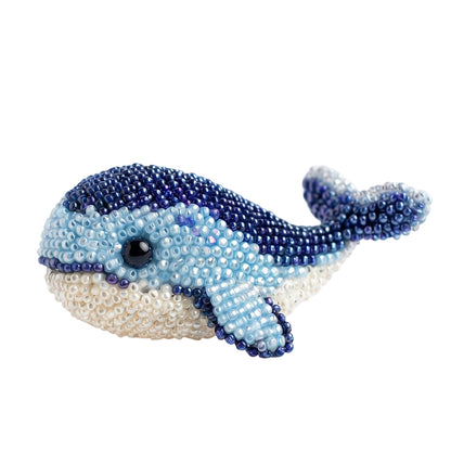 Cute 3D Animal Bead Craft Set with Colorful Beads & Instructions Animals Beadwork Crafts Kits Handmade Jewelry Art Beaded Kit for Beginners & Craft Enthusiasts (Dolphin)