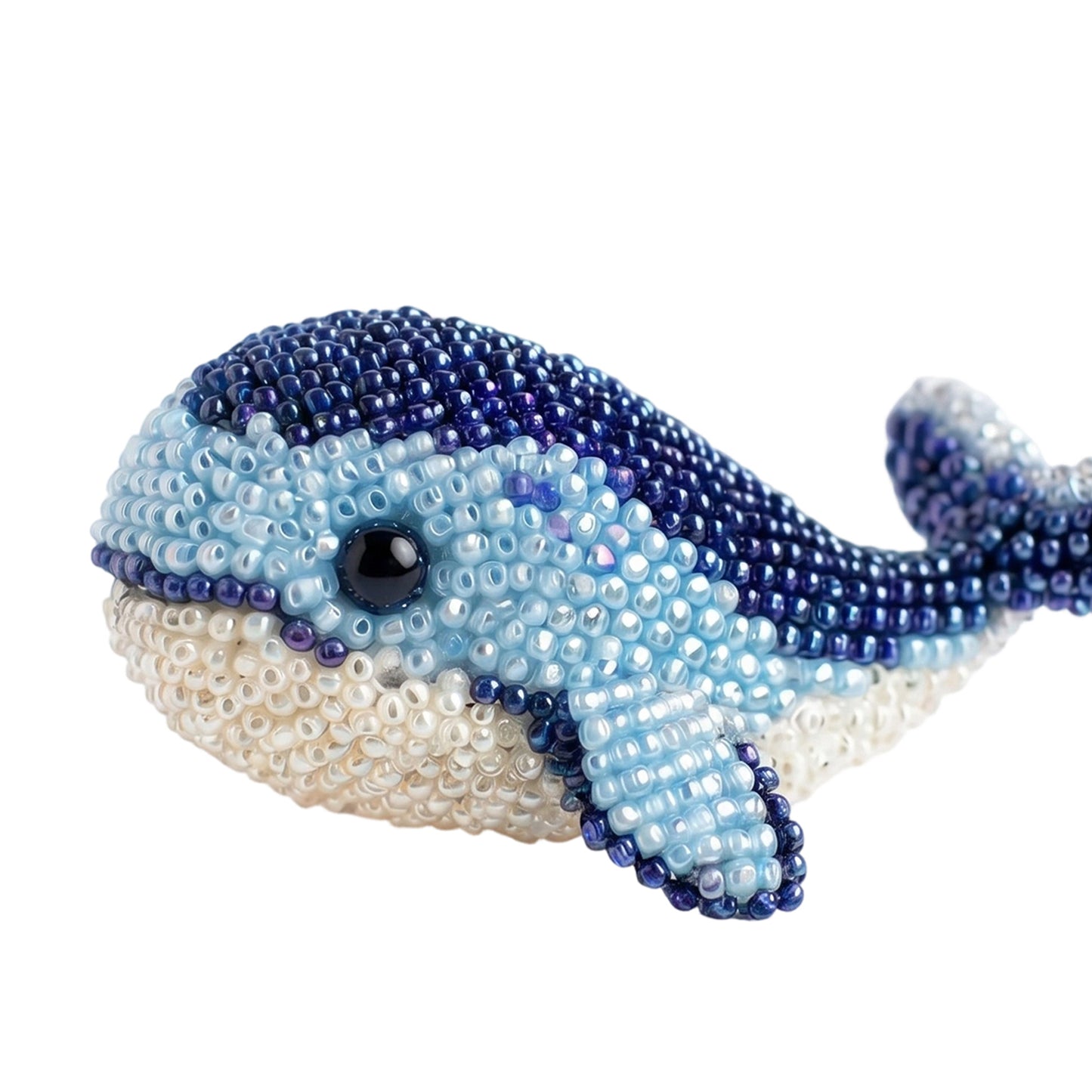 Cute 3D Animal Bead Craft Set with Colorful Beads & Instructions Animals Beadwork Crafts Kits Handmade Jewelry Art Beaded Kit for Beginners & Craft Enthusiasts (Dolphin)