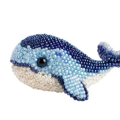 Cute 3D Animal Bead Craft Set with Colorful Beads & Instructions Animals Beadwork Crafts Kits Handmade Jewelry Art Beaded Kit for Beginners & Craft Enthusiasts (Dolphin)