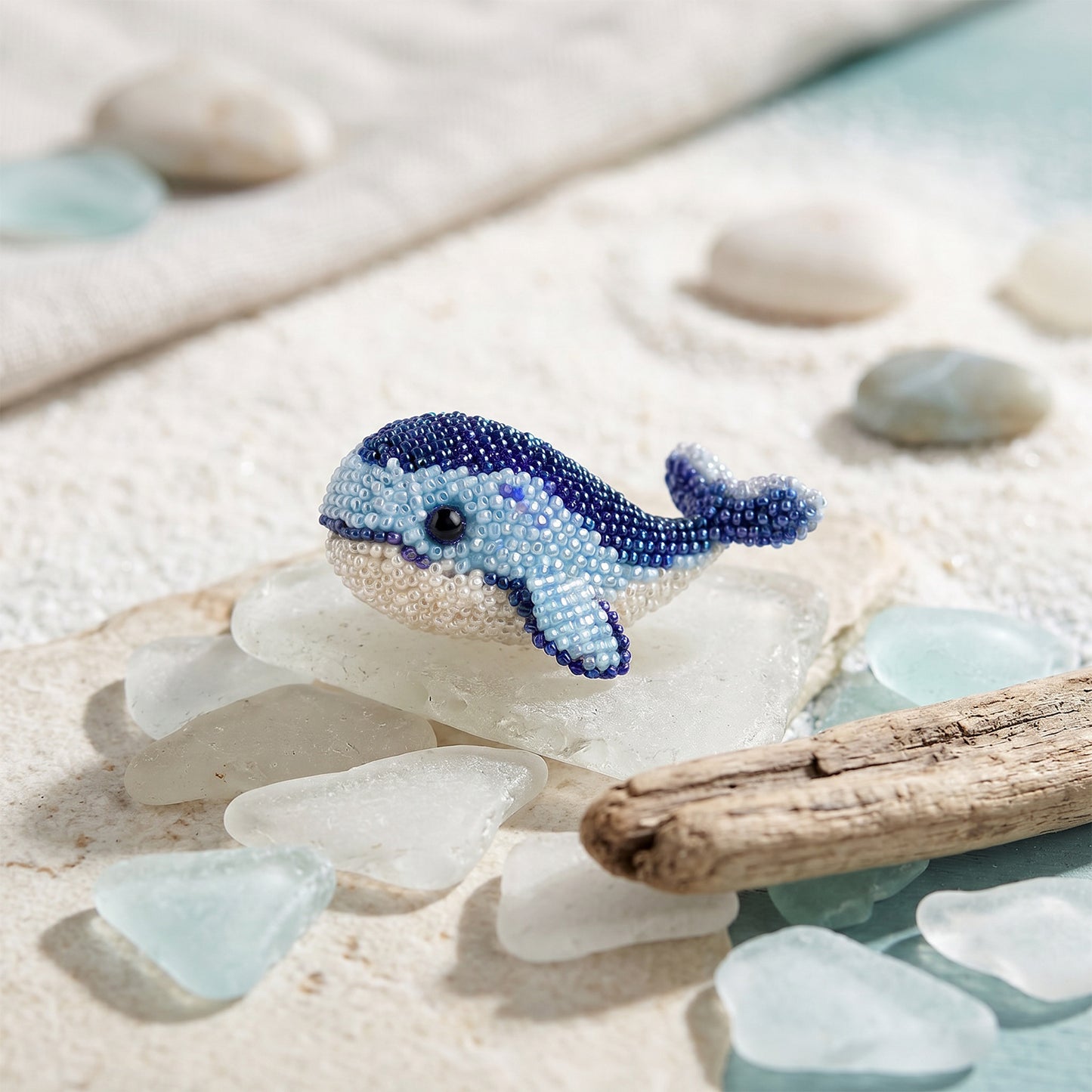 Cute 3D Animal Bead Craft Set with Colorful Beads & Instructions Animals Beadwork Crafts Kits Handmade Jewelry Art Beaded Kit for Beginners & Craft Enthusiasts (Dolphin)