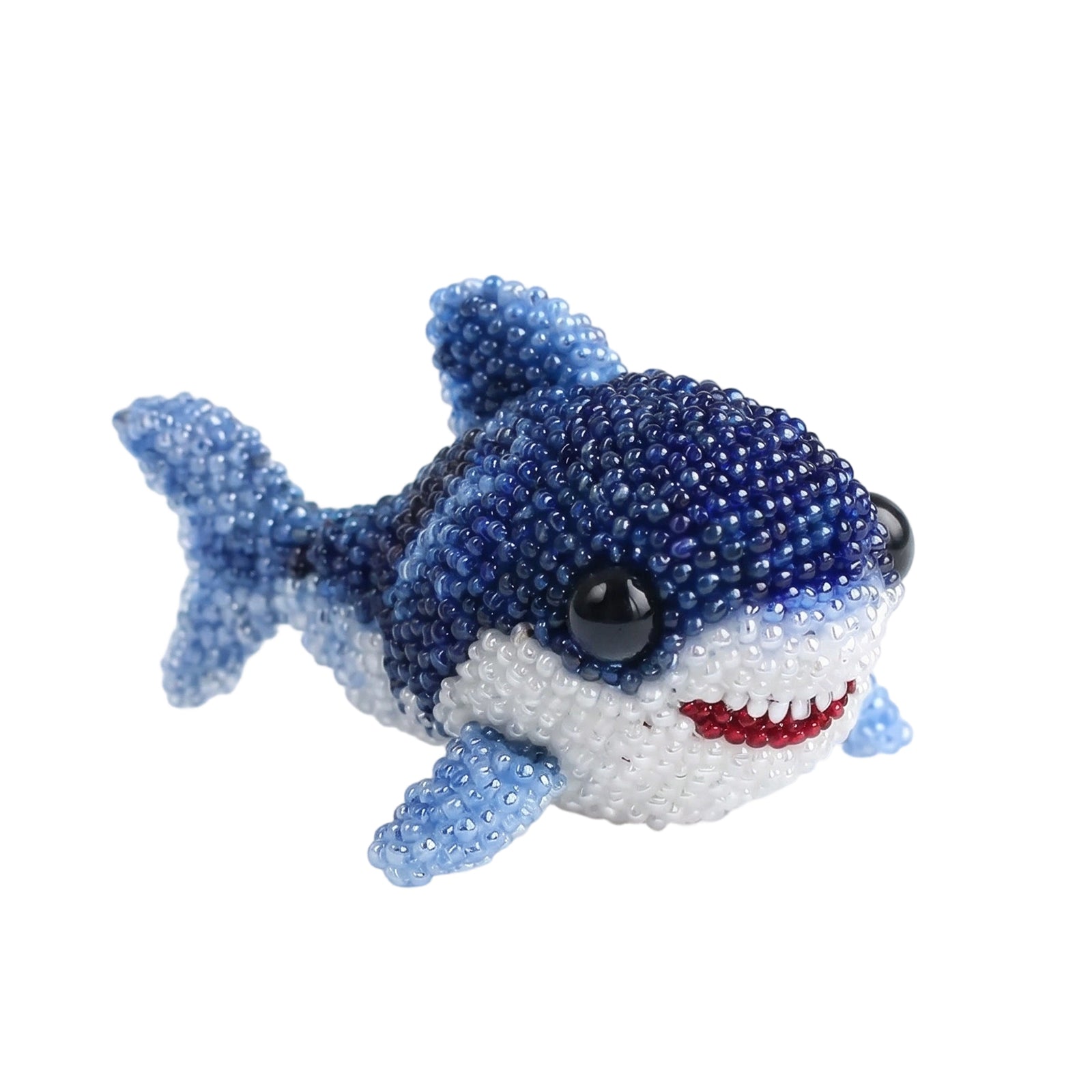 Cute 3D Animal Bead Craft Set with Colorful Beads & Instructions Animals Beadwork Crafts Kits Handmade Jewelry Art Beaded Kit for Beginners & Craft Enthusiasts (Shark)