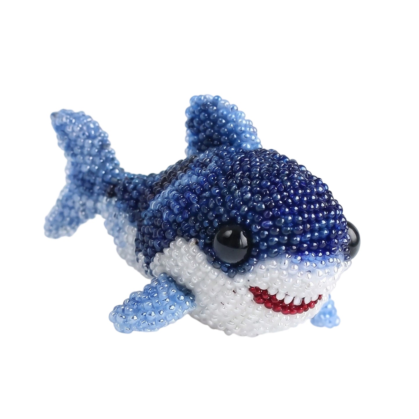 Cute 3D Animal Bead Craft Set with Colorful Beads & Instructions Animals Beadwork Crafts Kits Handmade Jewelry Art Beaded Kit for Beginners & Craft Enthusiasts (Shark)