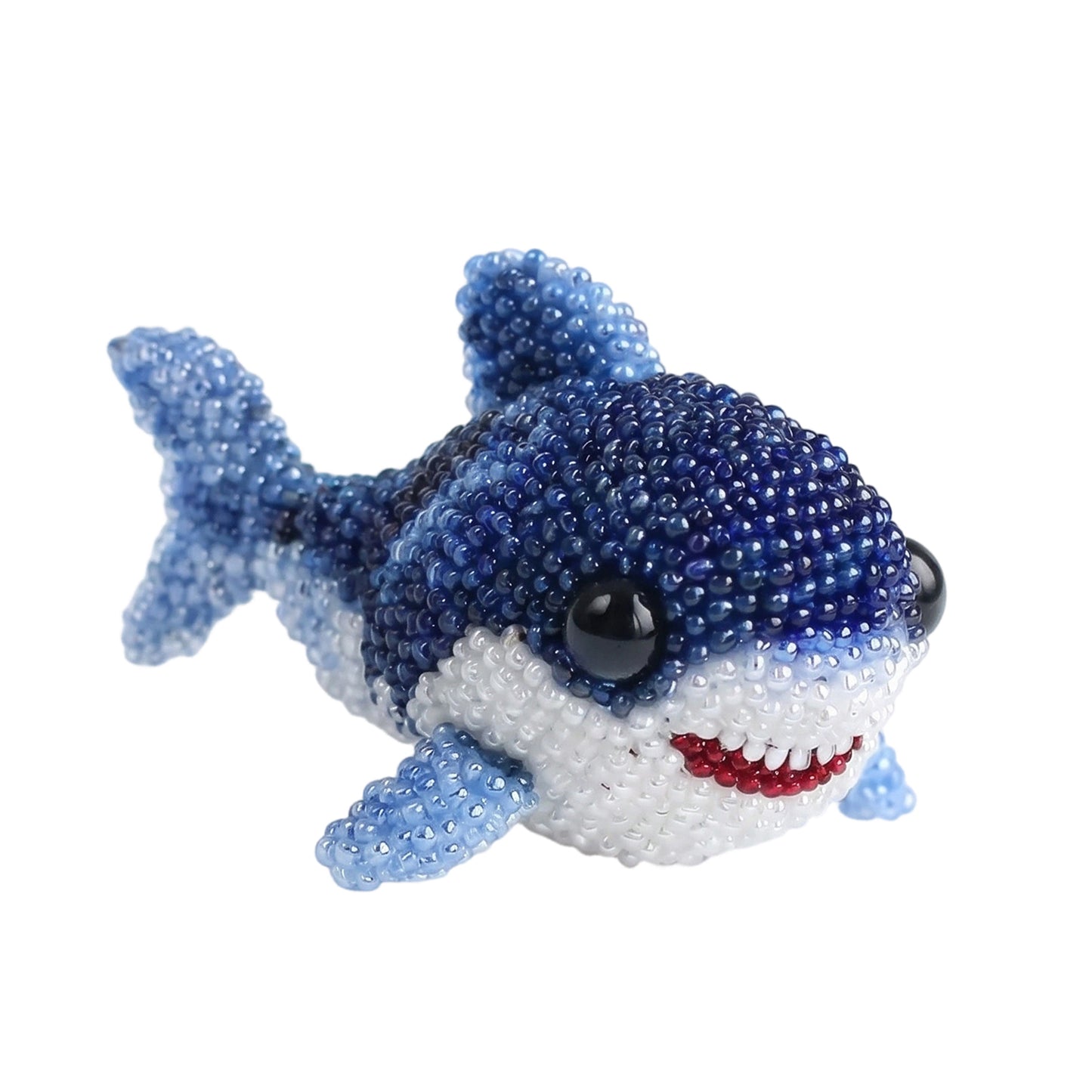 Cute 3D Animal Bead Craft Set with Colorful Beads & Instructions Animals Beadwork Crafts Kits Handmade Jewelry Art Beaded Kit for Beginners & Craft Enthusiasts (Shark)