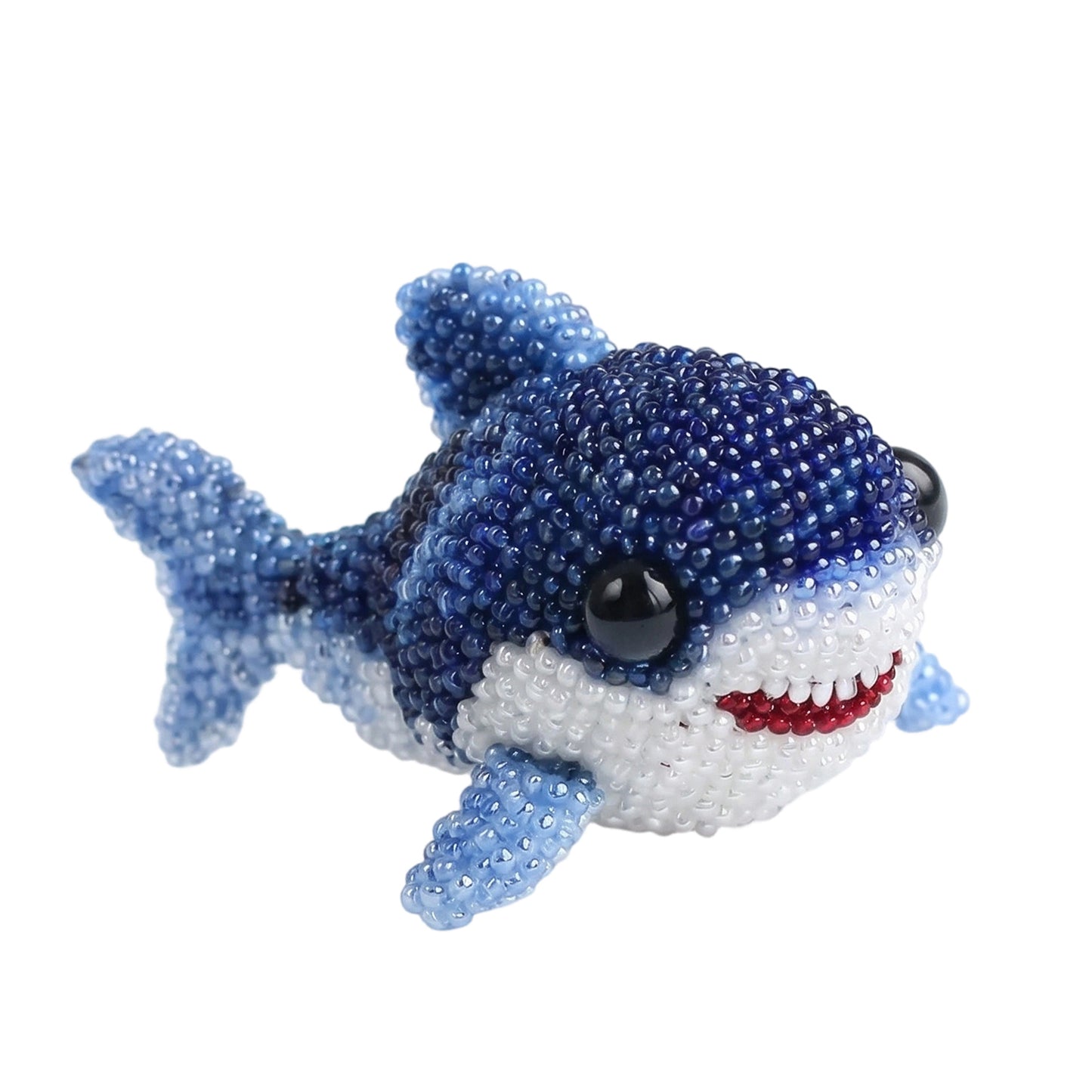 Cute 3D Animal Bead Craft Set with Colorful Beads & Instructions Animals Beadwork Crafts Kits Handmade Jewelry Art Beaded Kit for Beginners & Craft Enthusiasts (Shark)