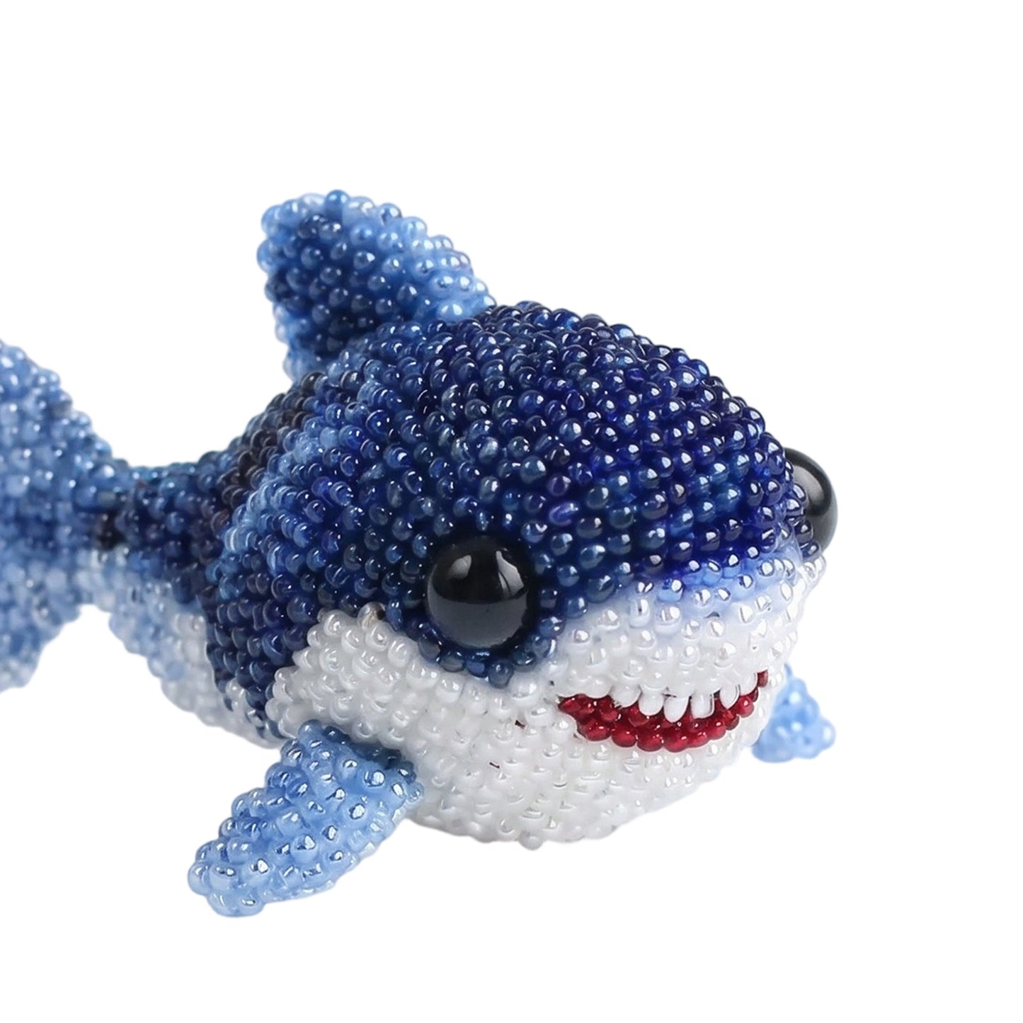 Cute 3D Animal Bead Craft Set with Colorful Beads & Instructions Animals Beadwork Crafts Kits Handmade Jewelry Art Beaded Kit for Beginners & Craft Enthusiasts (Shark)