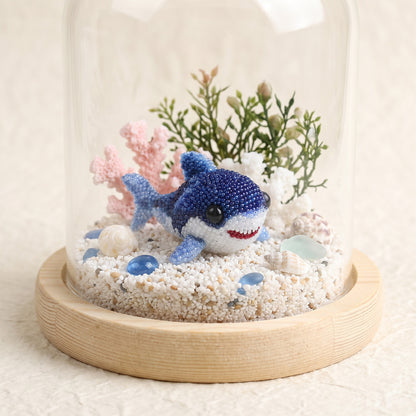 Cute 3D Animal Bead Craft Set with Colorful Beads & Instructions Animals Beadwork Crafts Kits Handmade Jewelry Art Beaded Kit for Beginners & Craft Enthusiasts (Shark)