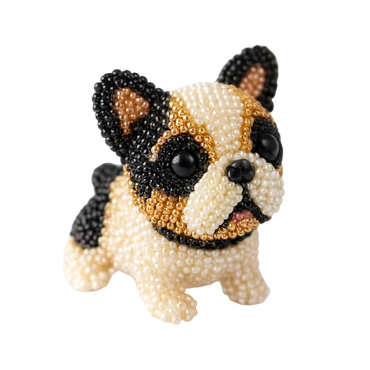 Cute 3D Animal Bead Craft Set with Colorful Beads & Instructions Animals Beadwork Crafts Kits Handmade Jewelry Art Beaded Kit for Beginners & Craft Enthusiasts (Puppy 1)
