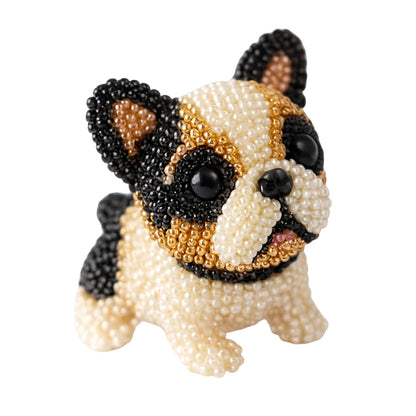 Cute 3D Animal Bead Craft Set with Colorful Beads & Instructions Animals Beadwork Crafts Kits Handmade Jewelry Art Beaded Kit for Beginners & Craft Enthusiasts (Puppy 1)