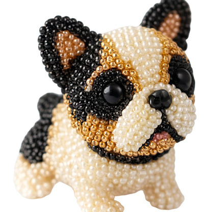 Cute 3D Animal Bead Craft Set with Colorful Beads & Instructions Animals Beadwork Crafts Kits Handmade Jewelry Art Beaded Kit for Beginners & Craft Enthusiasts (Puppy 1)