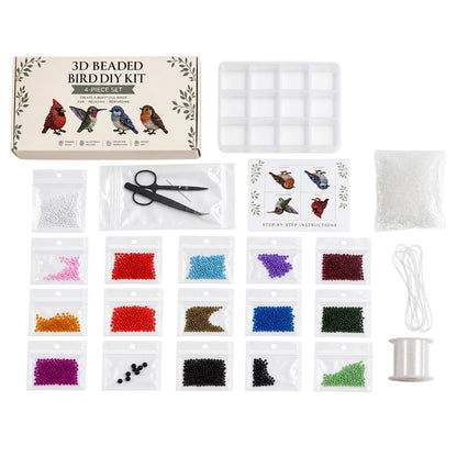 Cute 3D Animal Bead Craft Set with Colorful Beads & Instructions Animals Beadwork Crafts Kits Handmade Jewelry Art Beaded Kit for Beginners & Craft Enthusiasts (Set-A)
