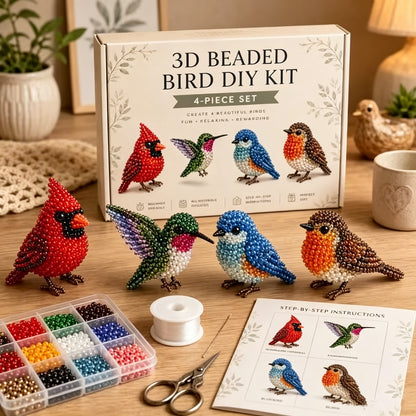 Cute 3D Animal Bead Craft Set with Colorful Beads & Instructions Animals Beadwork Crafts Kits Handmade Jewelry Art Beaded Kit for Beginners & Craft Enthusiasts (Set-A)