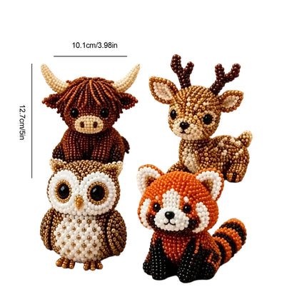 Cute 3D Animal Bead Craft Set with Colorful Beads & Instructions Animals Beadwork Crafts Kits Handmade Jewelry Art Beaded Kit for Beginners & Craft Enthusiasts (Set-B)