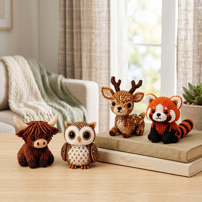 Cute 3D Animal Bead Craft Set with Colorful Beads & Instructions Animals Beadwork Crafts Kits Handmade Jewelry Art Beaded Kit for Beginners & Craft Enthusiasts (Set-B)